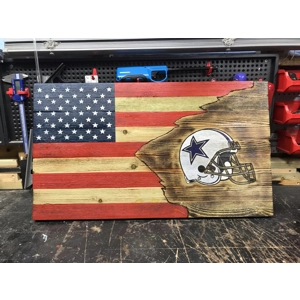 Dallas Cowboys Rustic Wooden Flag