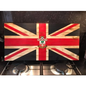 Southampton FC Rustic Wooden Flag