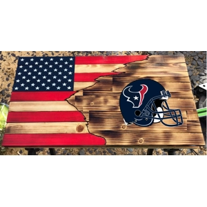 Houston Texans Rustic Wooden Flag