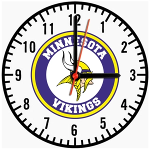 Minnesota Vikings Wooden Clock