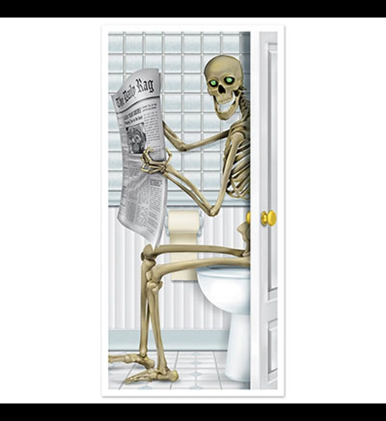 Skeleton Restroom Door Cover