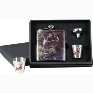 Deer Flask & Shot Glass Set