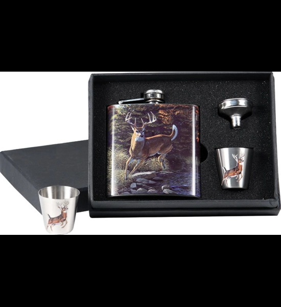 Deer Flask & Shot Glass Set