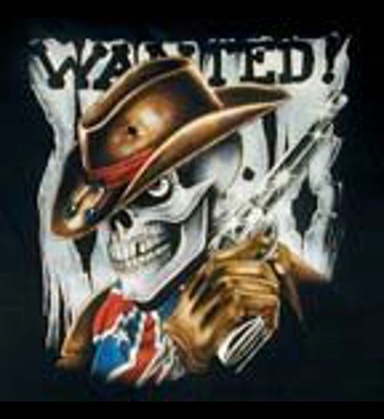 Skull "Wanted" Tee Shirt - SZ 2X