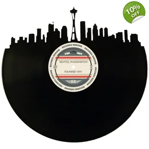 Seattle Skyline Label Vinyl Record Art