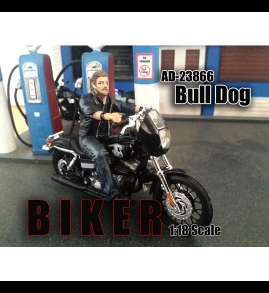 American Diorama Biker Bull Dog Figure 1/18 Scale