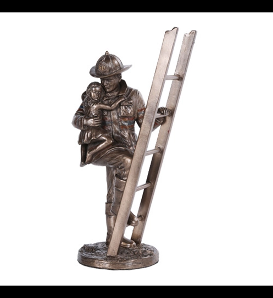 Fireman Rescue Resin Statue
