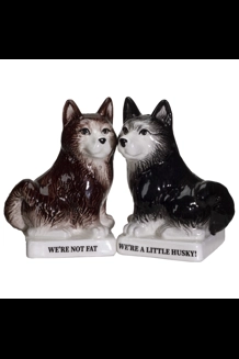 We're Not Fat Huskies Salt & Pepper Shakers