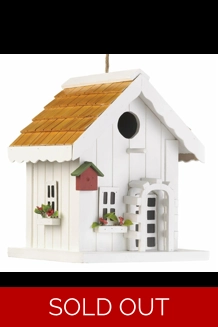 White Cottage Bird House