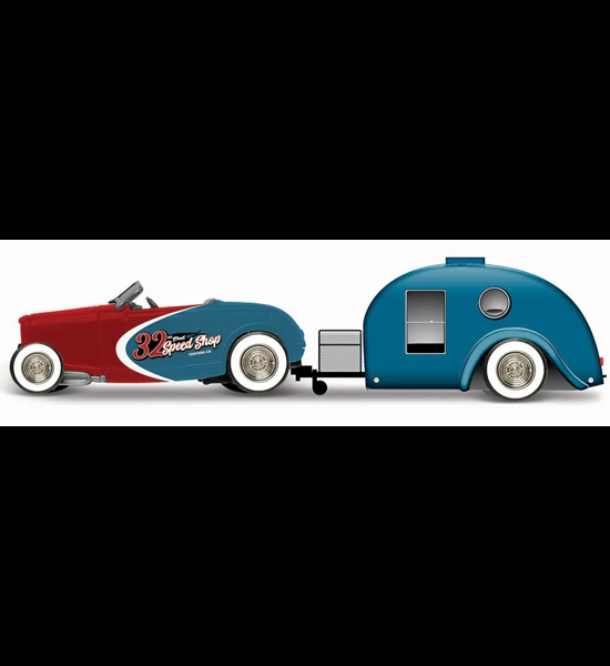 Tow & Go 1932 Ford Roadster W/Traveler Trailer