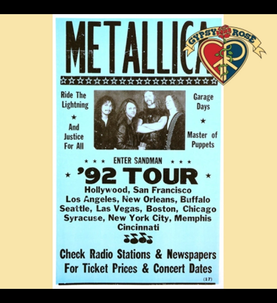 Metallica '92 Tour Carded Poster 14" x 22"