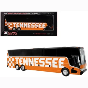 University Of Tennessee Van Hool TX45 Coach Bus 1/87 Diecast