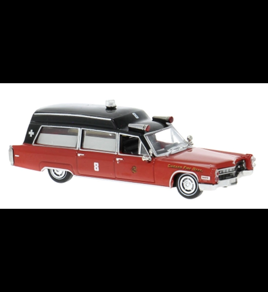 Chicago F.D. 1966 Cadillac Ambulance 1/87 Diecast