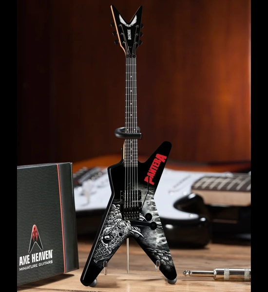 Axe Heaven Dimebag Black & White Southern Trendkill Miniature Dean Guitar