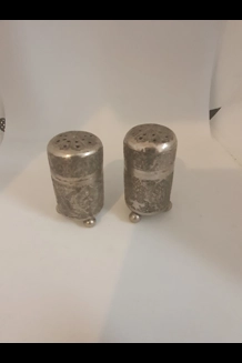 Vintage Small Chrome Salt & Pepper Shakers