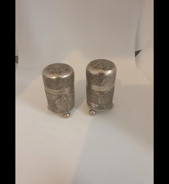 Vintage Small Chrome Salt & Pepper Shakers