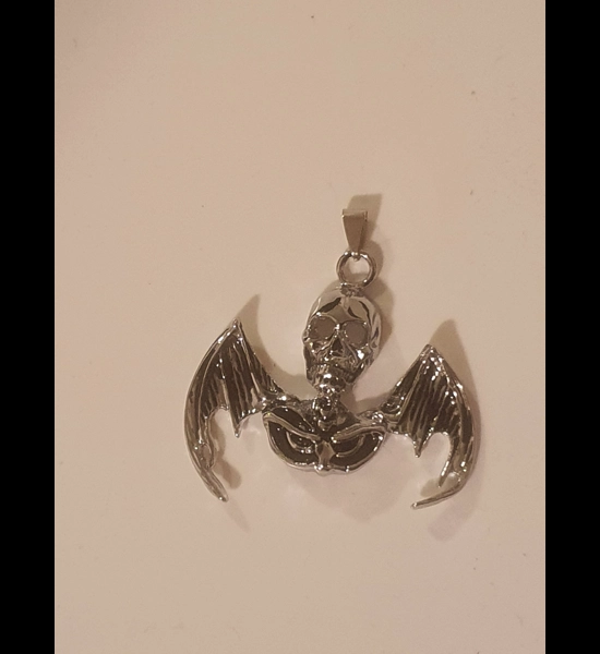 Skull With Wings Stainless Steel Pendant