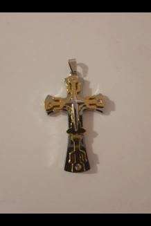 Modern/Two-Toned Cross Pendant