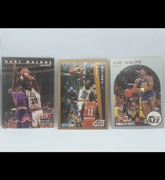 3 Karl Malone Basketball card Lot