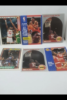 6 Hakeem Olajuwon Basketball Card Lot