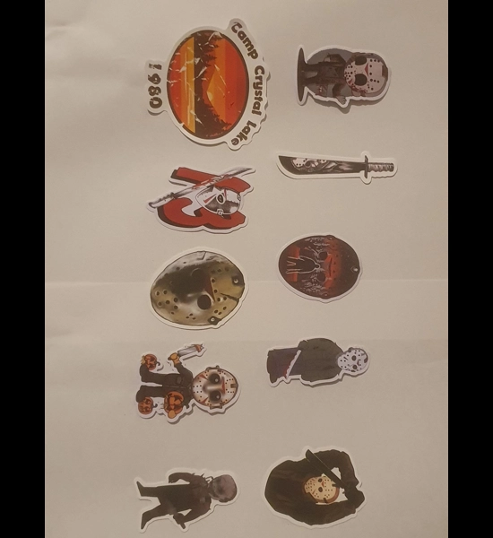 10 PC Friday The 13th Stickers