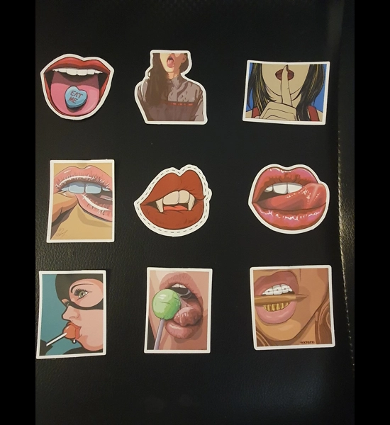 9 PC Lips Stickers Series 1