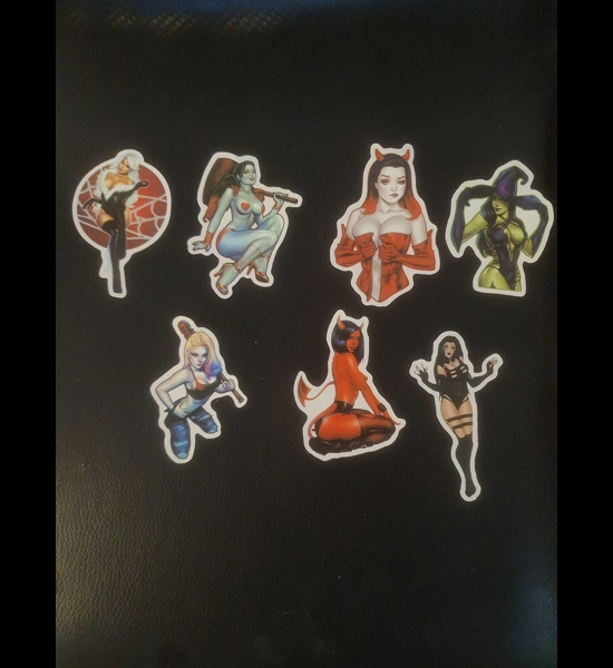 7 PC Goth Girls Stickers Series 1