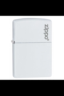 White Matte Logo Zippo Lighter