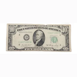 1950A 10 Dollar Bill Uncirculated Serial NO. D16371980B