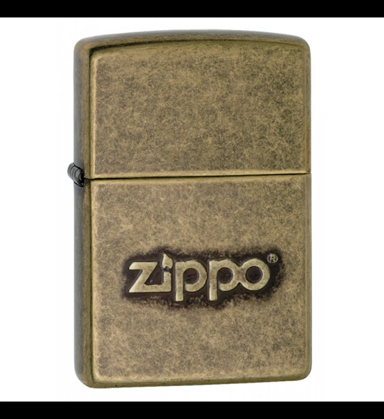 Stamped Antique Brass Zippo Lighter
