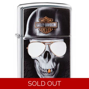 Harley Davidson Skull High Polish Chrome Zippo