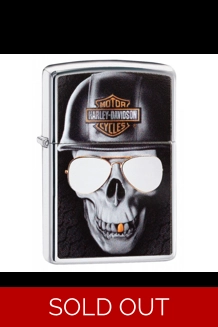Harley Davidson Skull High Polish Chrome Zippo