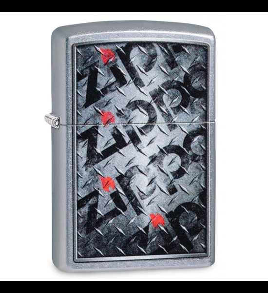 Zippo Diamond Plate Logo Lighter
