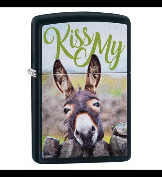 Kiss My Donkey Matte Black Zippo