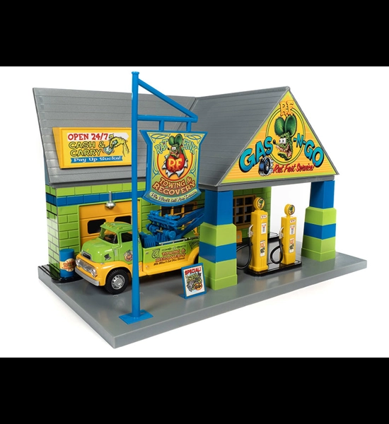 Rat Fink Garage W/Tow Truck Diecast