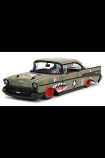 1957 Chevrolet Bel Air Chop Top Camo 1/24 Diecast