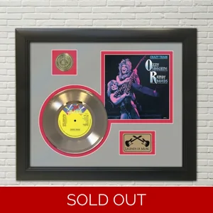 Ozzy Osbourne Crazy Train Gold 45 Framed Display