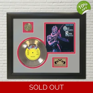 Ozzy Osbourne Crazy Train Gold 45 Framed Display
