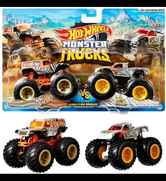 Hot Wheels Demo Doubles Safari vs Wild Streak Set