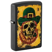 Leprechaun Skull Black Matte Zippo Lighter