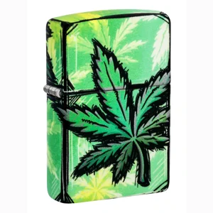 Weed Leaves Glow-In-The Dark Zippo Lighter
