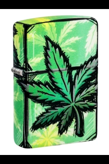 Weed Leaves Glow-In-The Dark Zippo Lighter