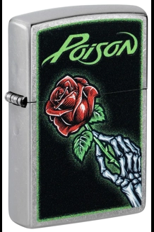 Poison - Skeleton Rose Zippo Lighter