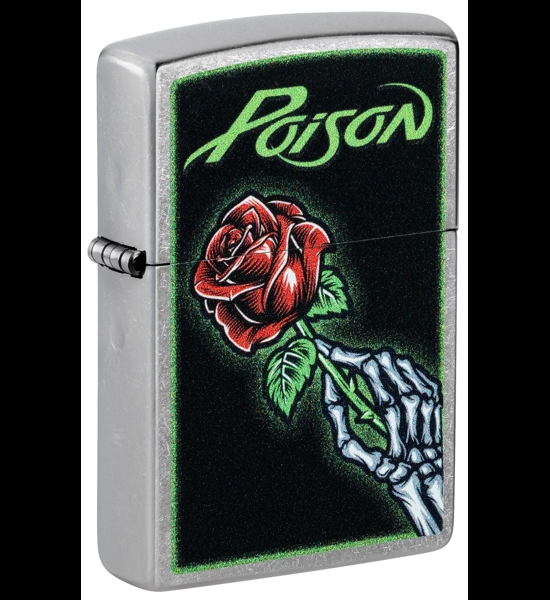 Poison - Skeleton Rose Zippo Lighter