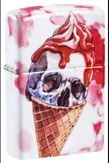 I Scream Cone Skull Zippo Lighter