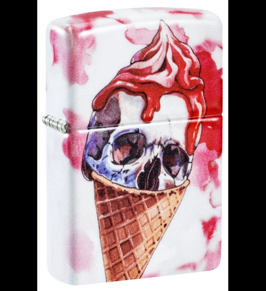 I Scream Cone Skull Zippo Lighter