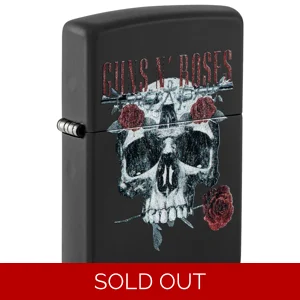 Guns N Roses Skull & Roses Black Matte Zippo Lighter