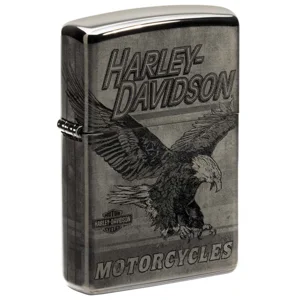 Harley Davidson Eagle High Polished Black Zippo