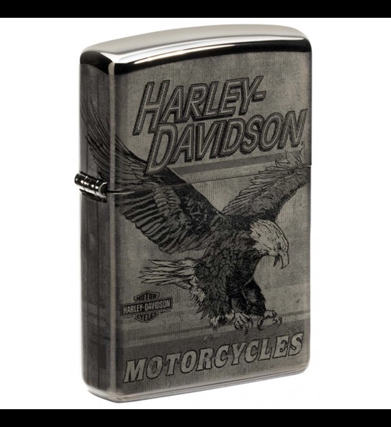 Harley Davidson Eagle High Polished Black Zippo