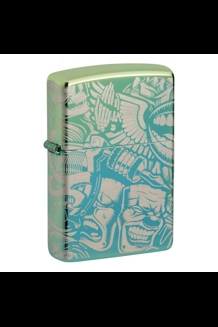 Tattoo Themes High Polish Teal Zippo Lighter